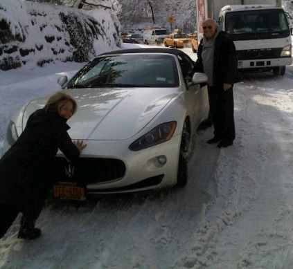 Katie Couric Pushes Barry Diller's Car